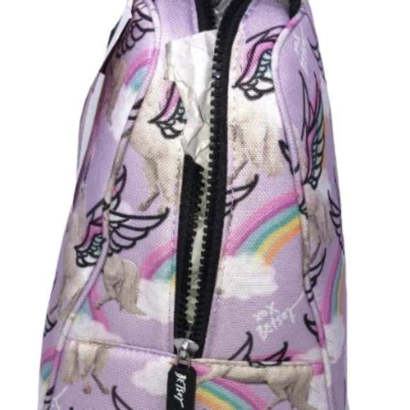 Betsey Johnson Insulated Purple Unicorns Pegasus & Rainbow Clouds Lunch Tote - Picture 7 of 8